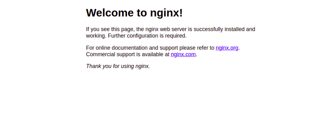 Nginx test page