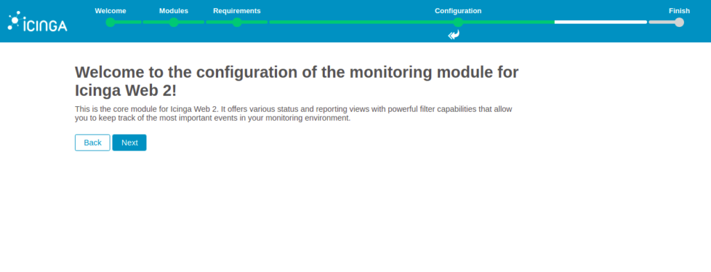 Icinga web 2 welcome page