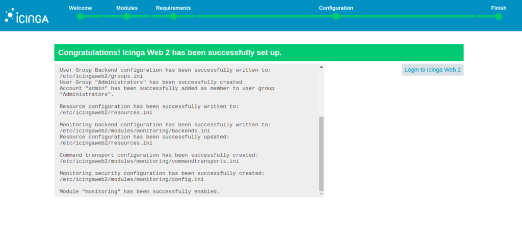 Icinga 2 setup completed