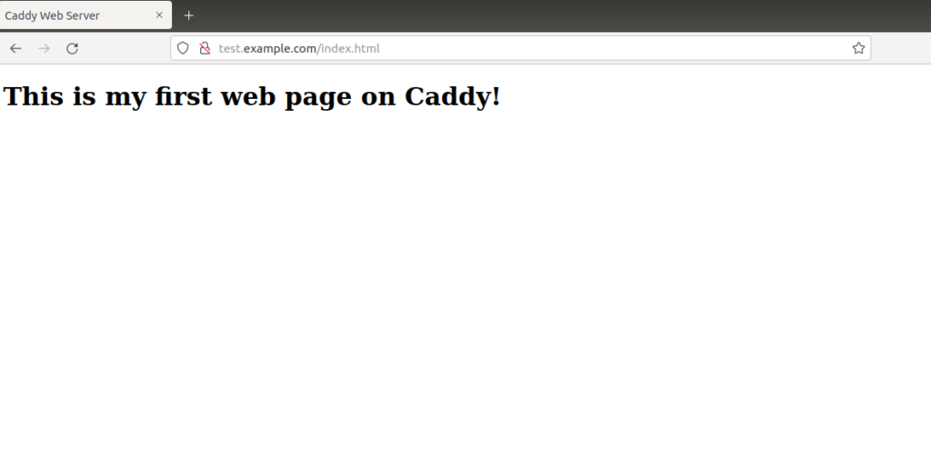 Caddy HTML page