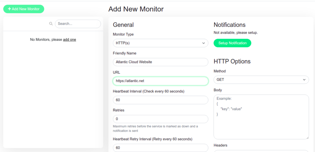 Kuma add monitoring host page1