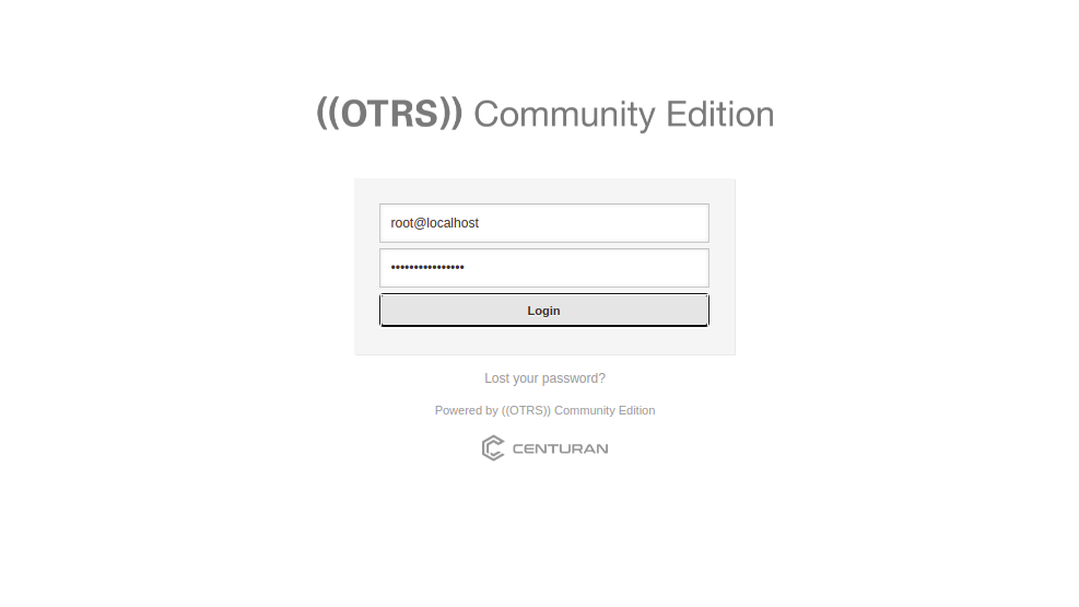 OTRS login page