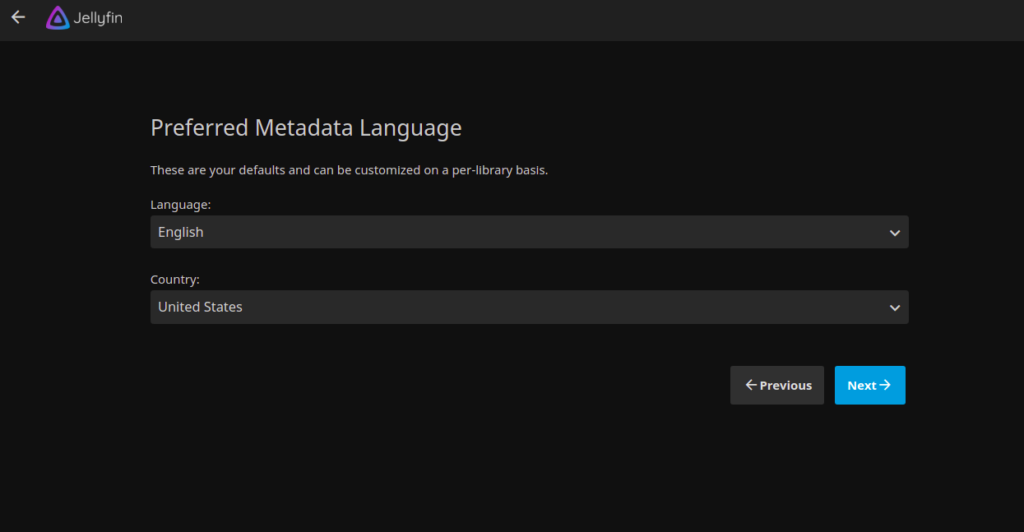Jellyfin select metadata language