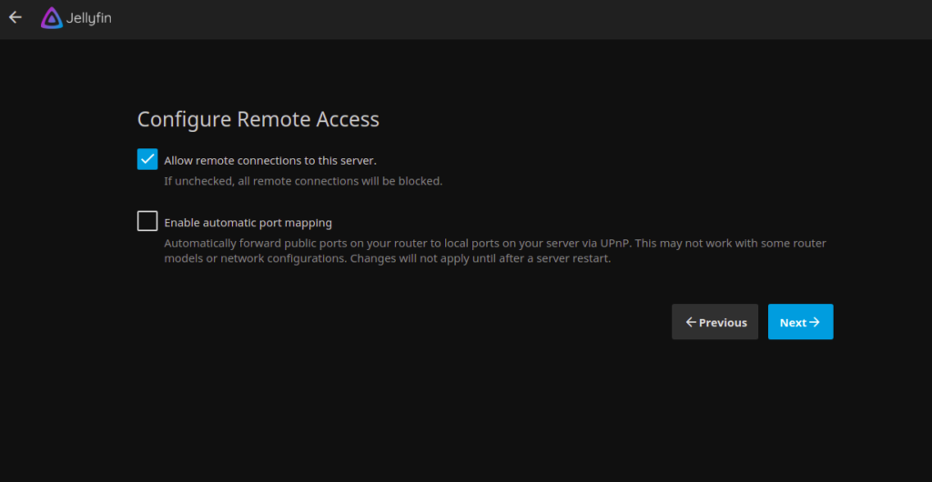 Jellyfin configure remote access