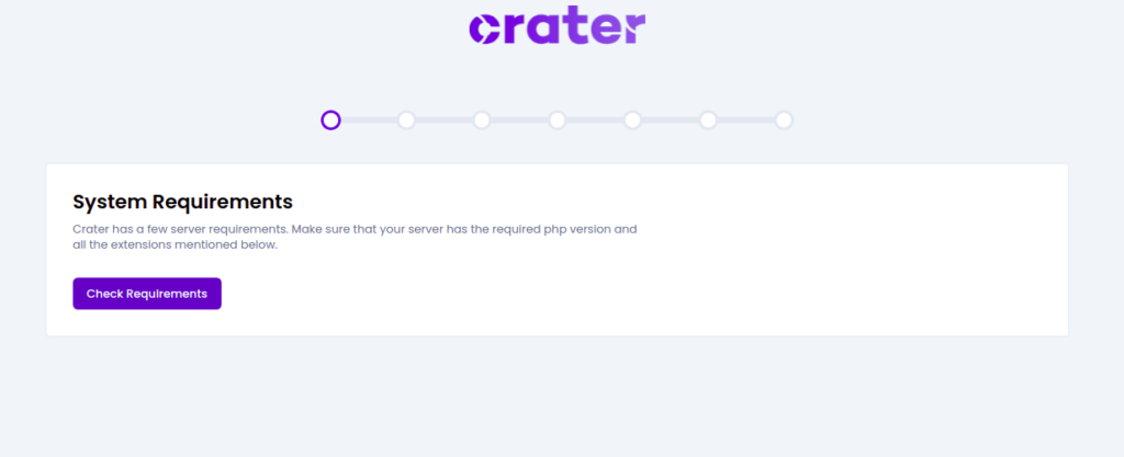 Crater requirement check page