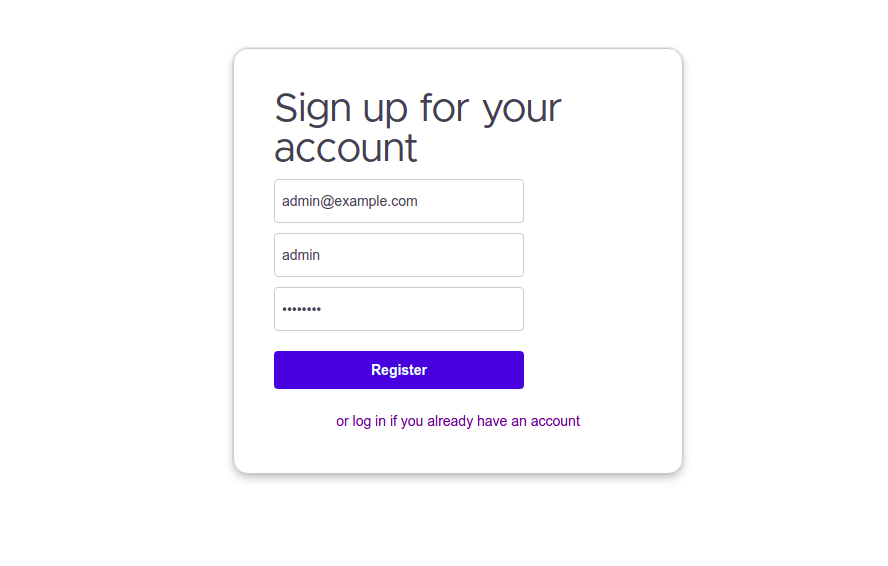 Focalboard registration page