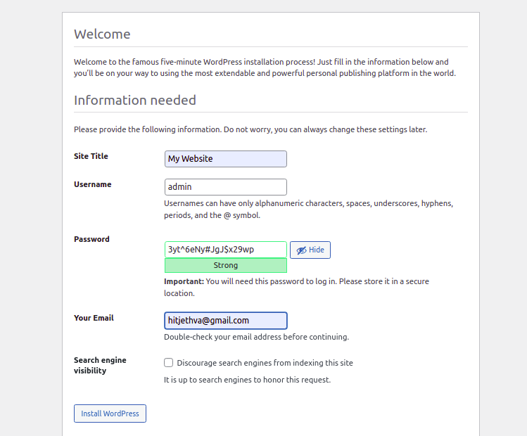 WordPress Site Configuration