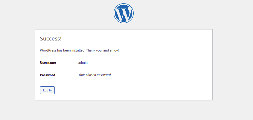 WordPress Installed