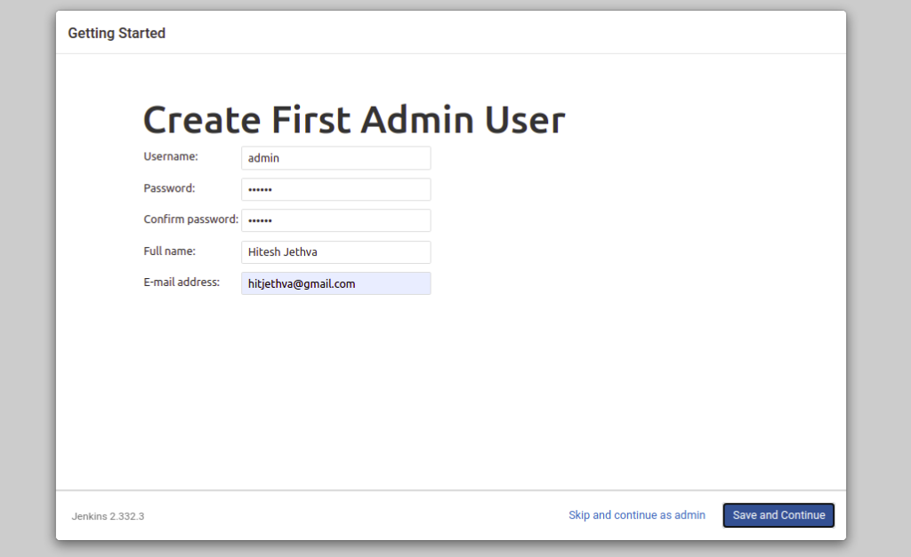 Jenkins Admin User Creation