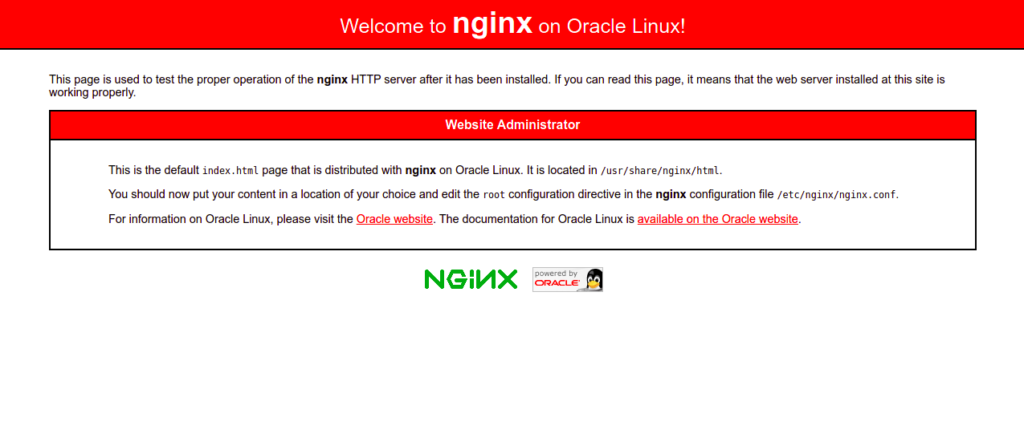 Nginx test page