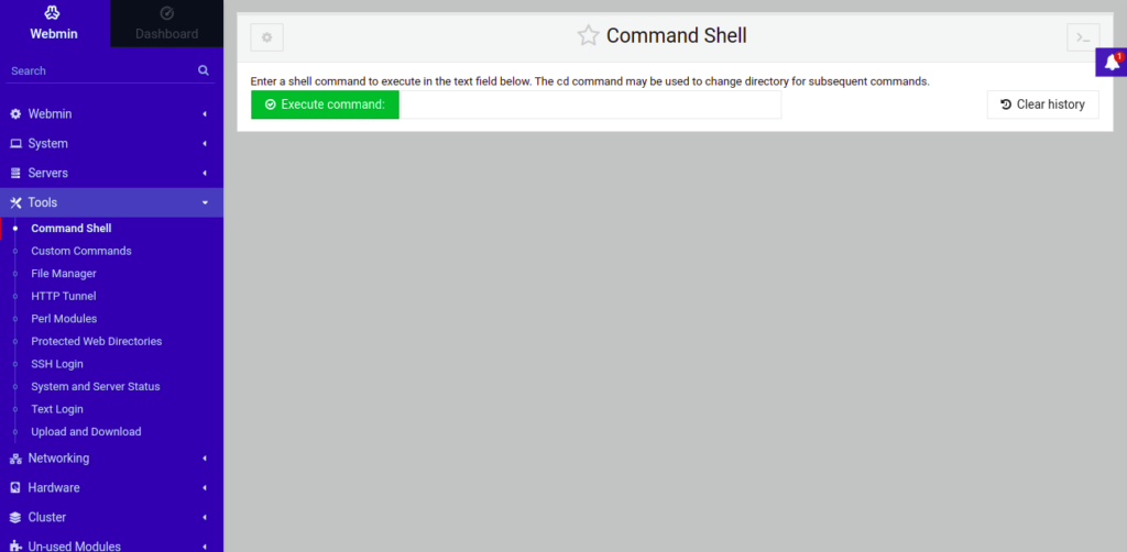 Webmin command line interface