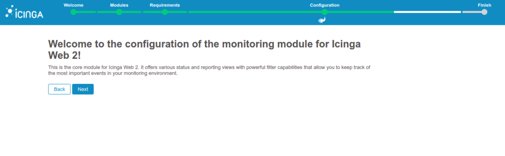 Icinga 2 module configuration page