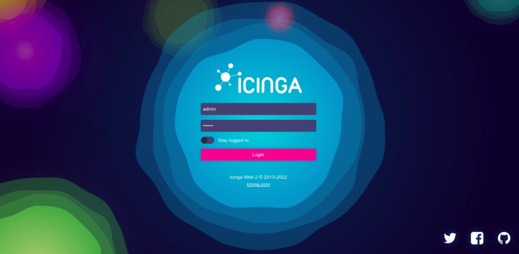 Icinga 2 login page