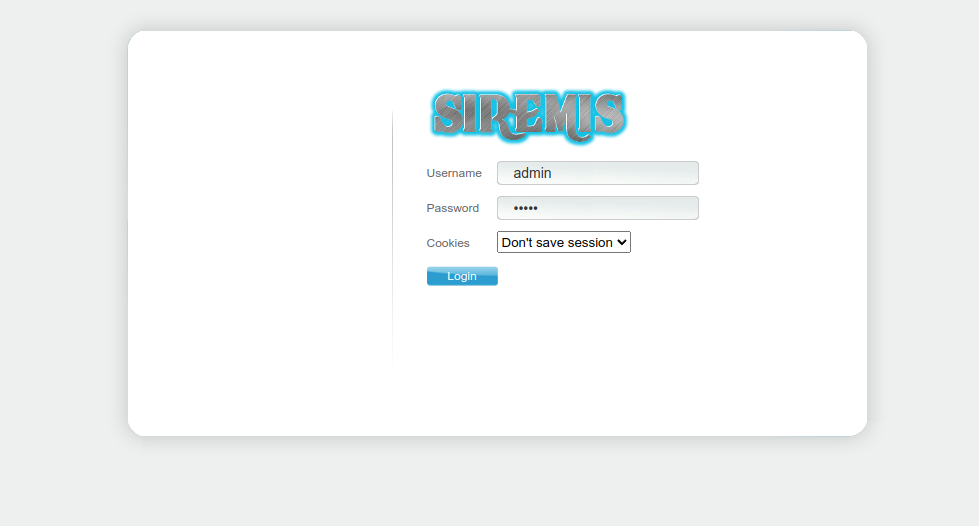 Siremis login page