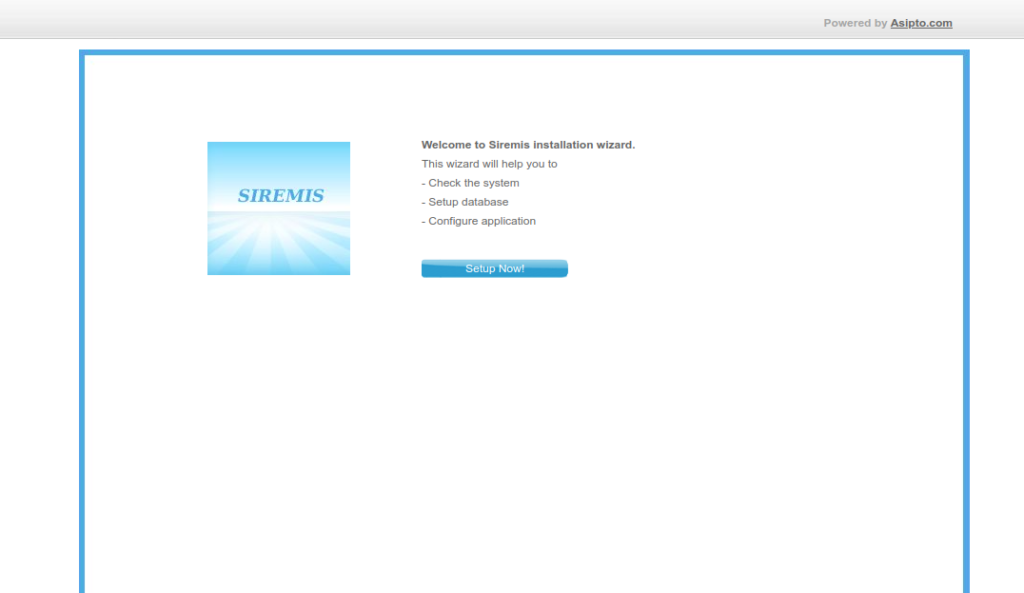 Siremis welcome page