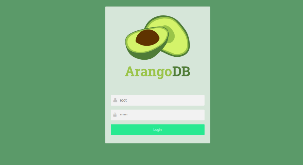 ArangoDB login page