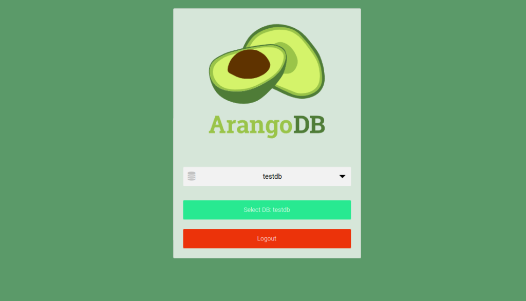 ArangoDB select database page