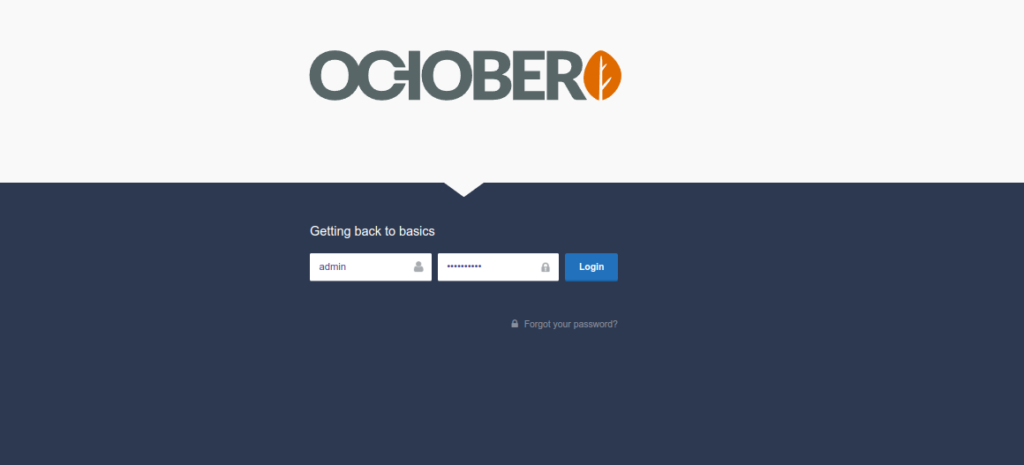 October login page