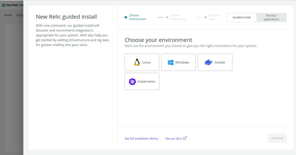 Relic operating selection page