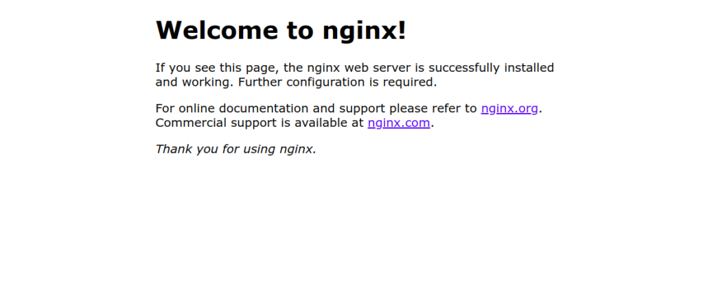 Nginx test page