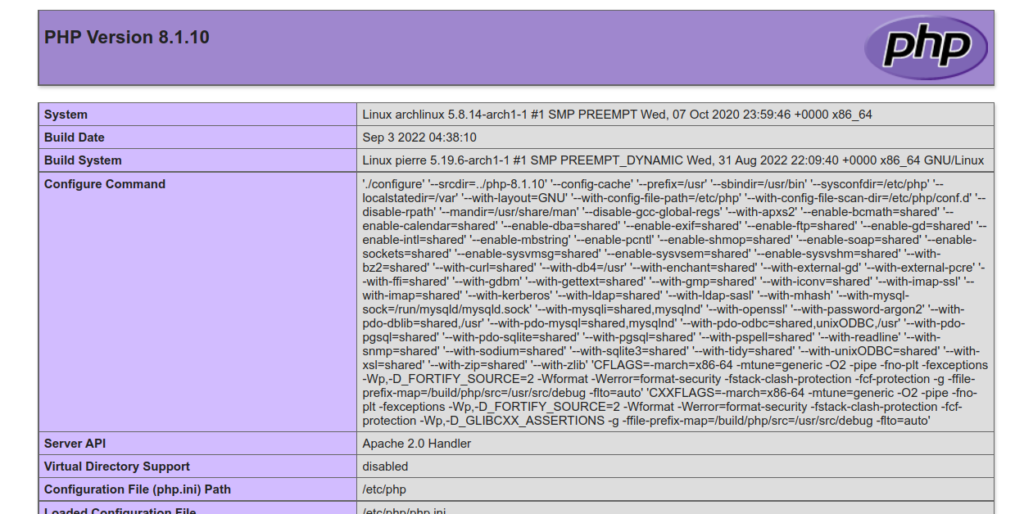 PHP test page