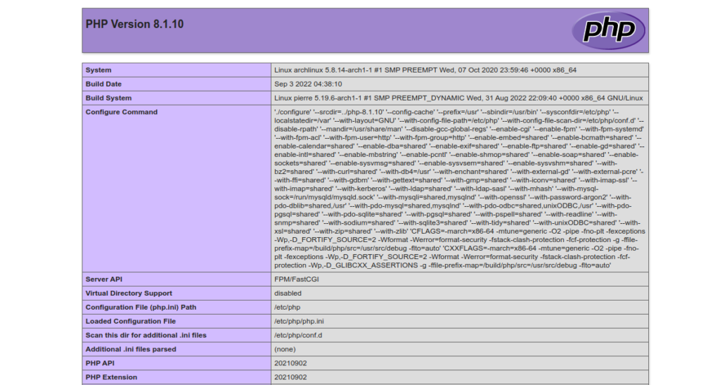 PHP test page