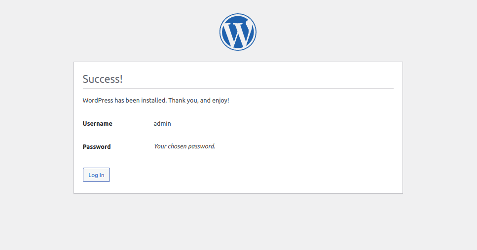 WordPress installed