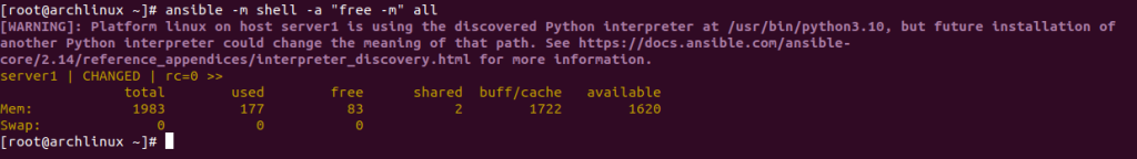 Ansible check memory usage of remote hosts