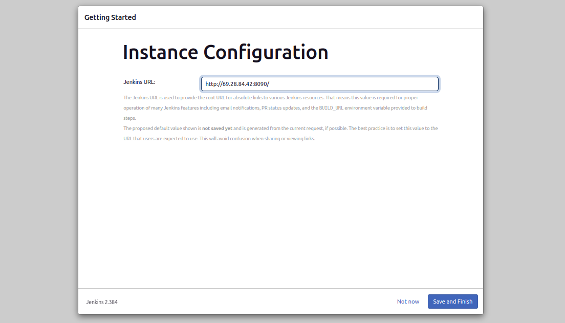 jenkins instance configuration