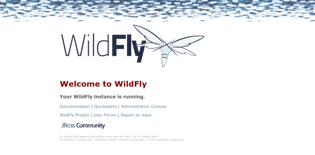 Wildfly default screen