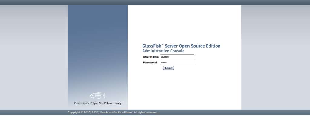 Glassfish login page