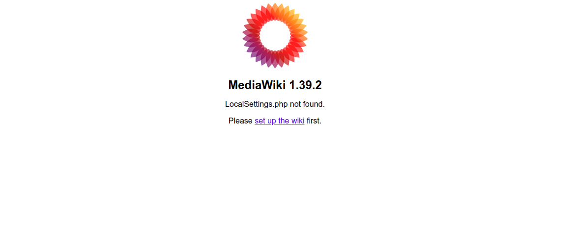 MediaWIki welcome screen