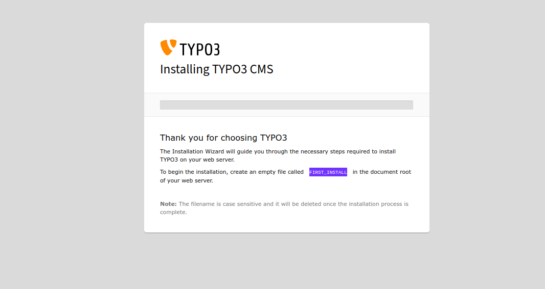 typo3 welcome page