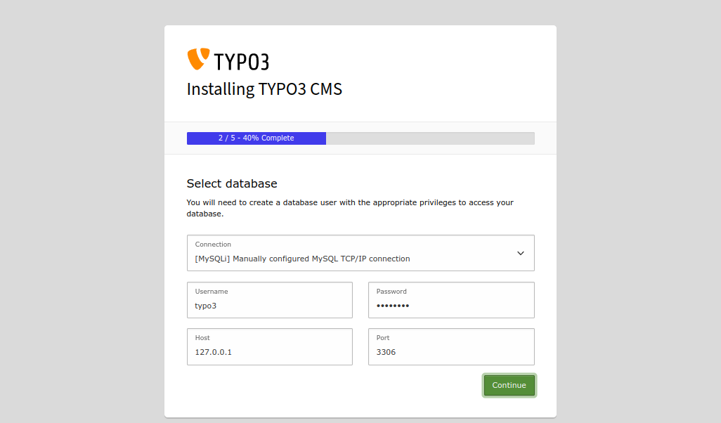 typo3 database configuration