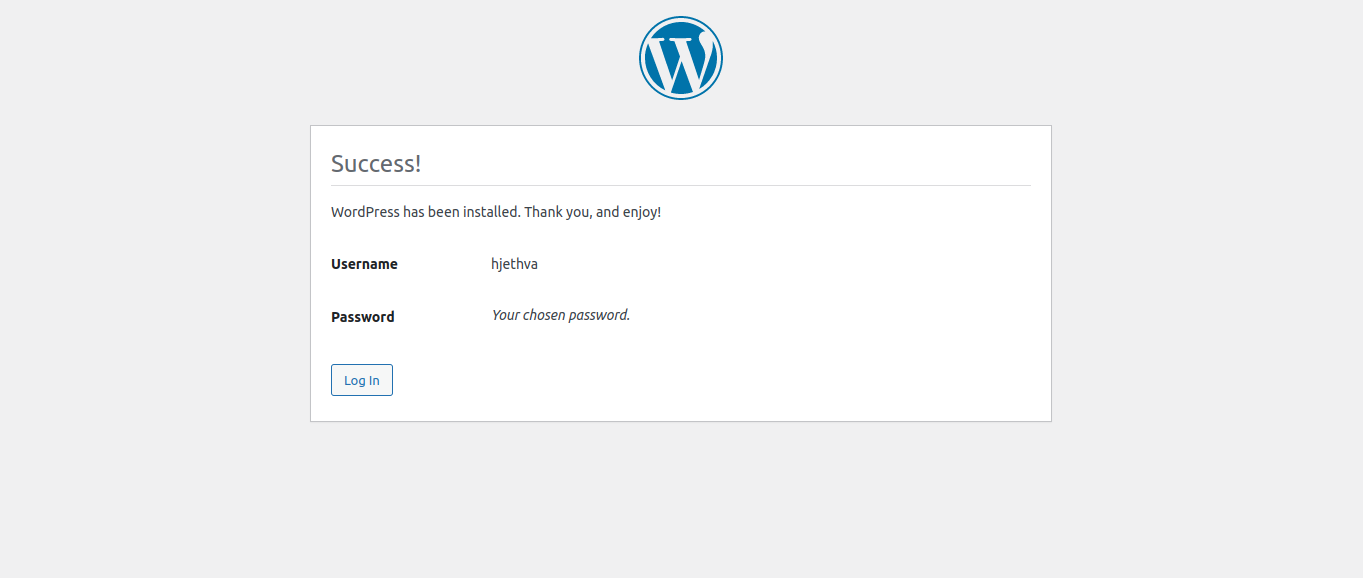 wordpress configured