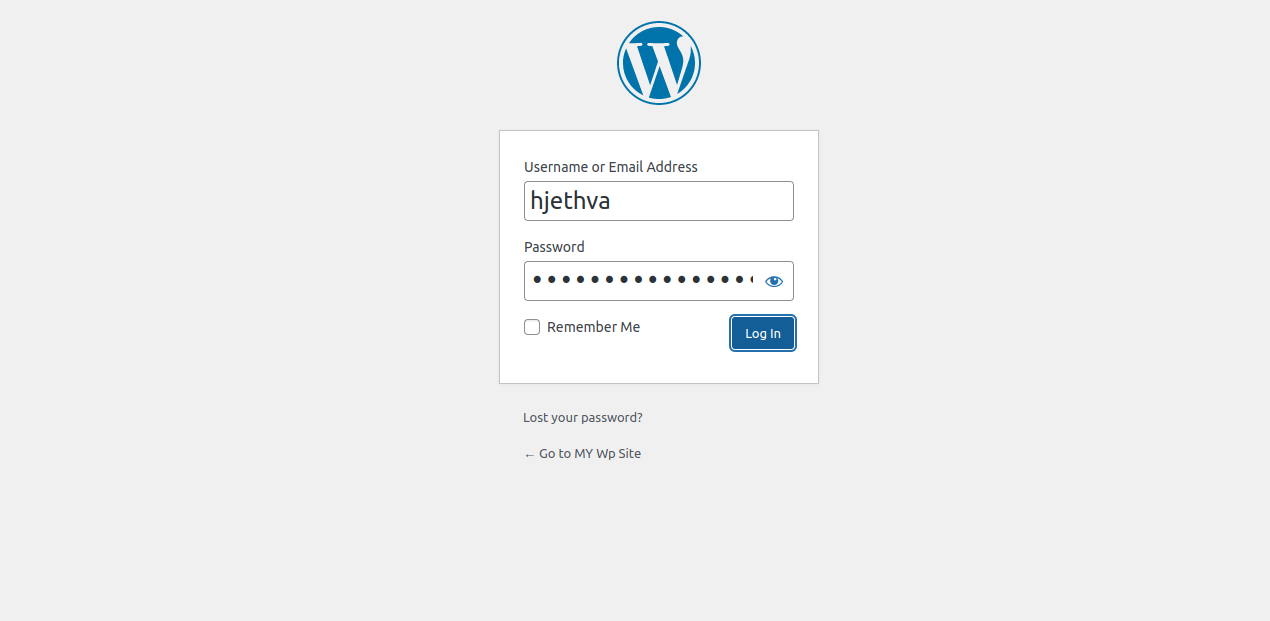 wordpress login page