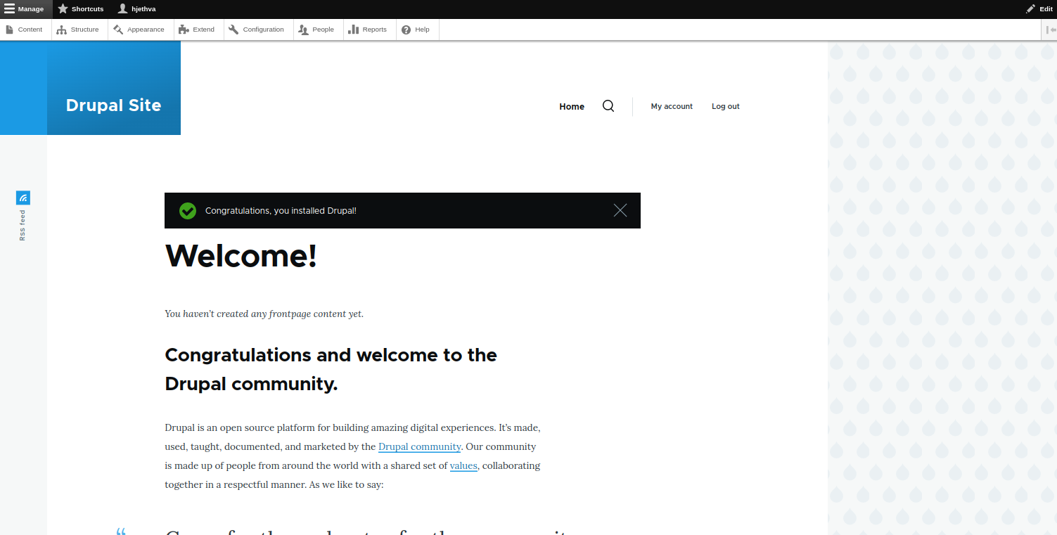 Drupal dashboard