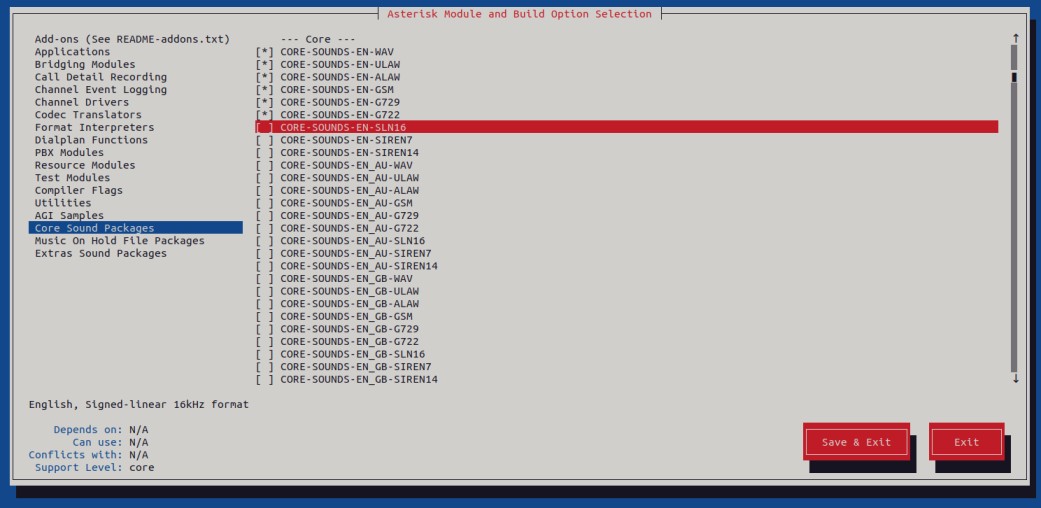 install core sound module