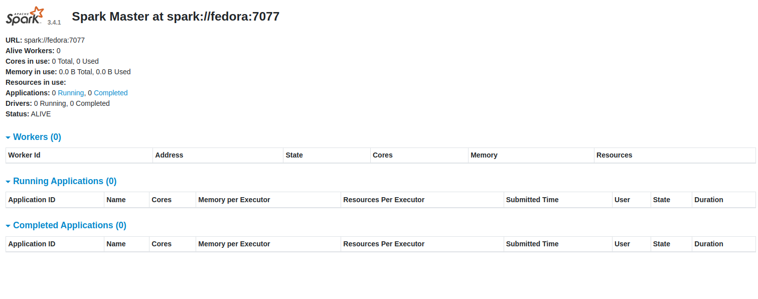 apache spark dashboard