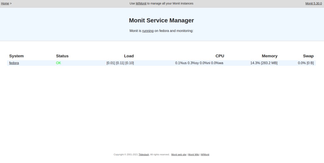 monit dashboard