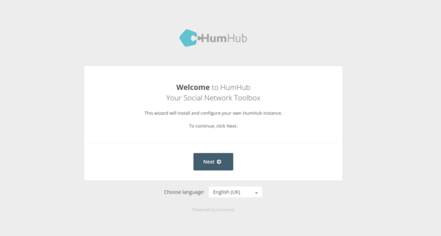 humhub welcome page