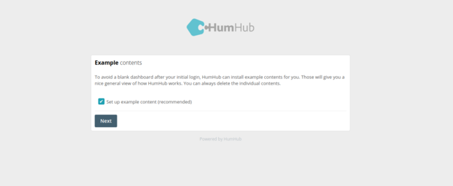 humhub installation start