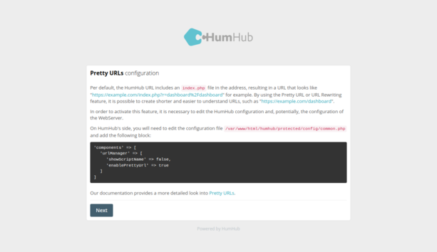 humhub pretty url page