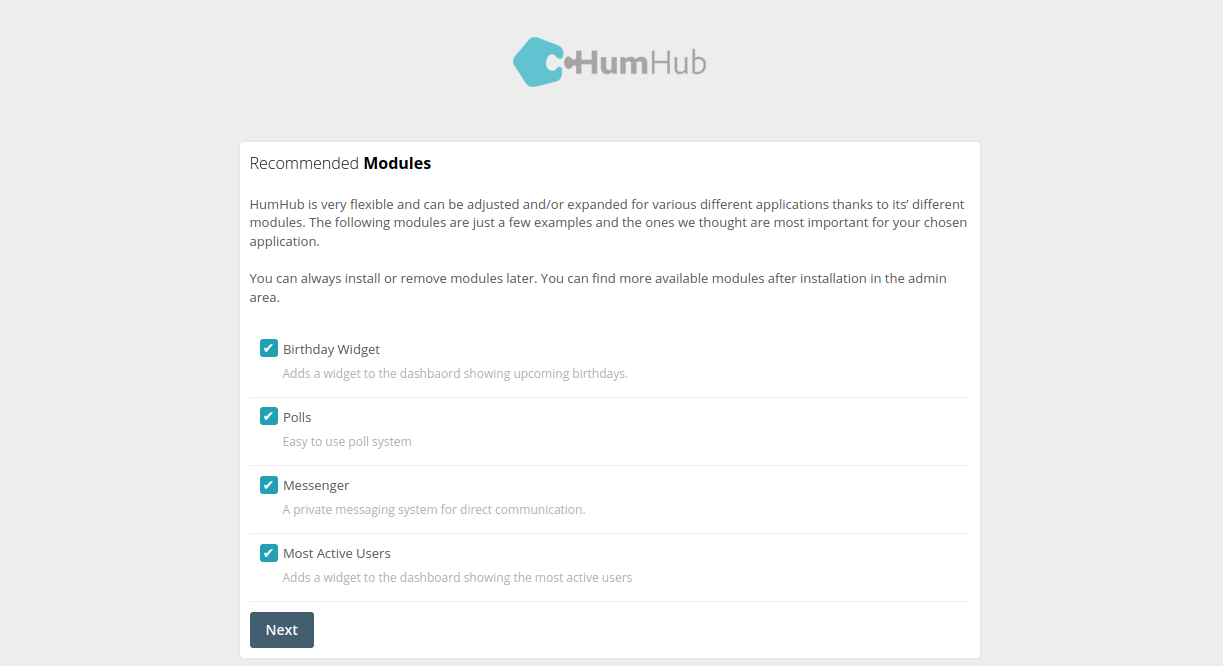 humhub module section