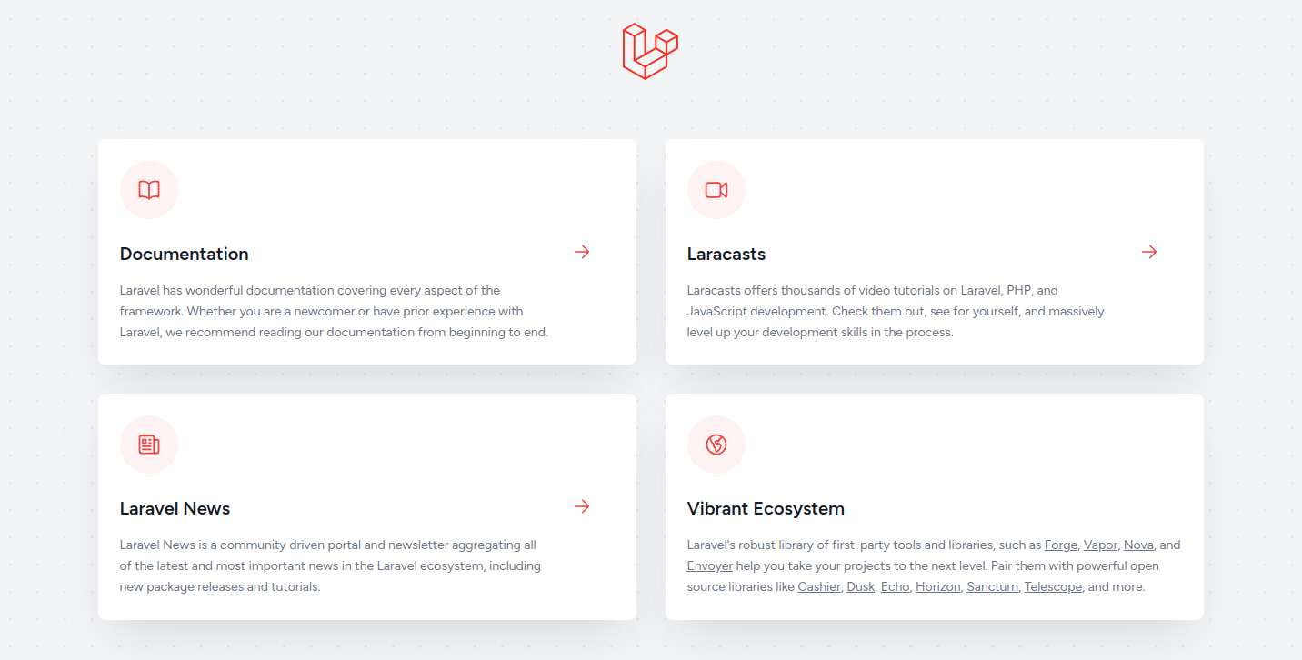 Laravel dashboard