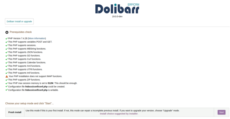 Dolibarr Prerequisites check page