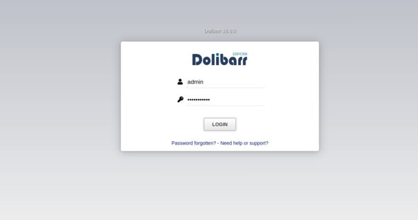dolibarr login page