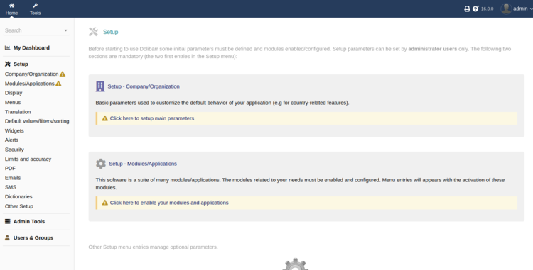 dolibarr dashboard