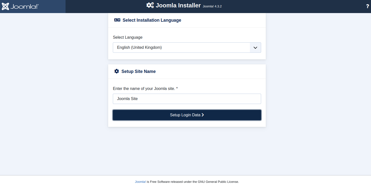 joomla welcome page