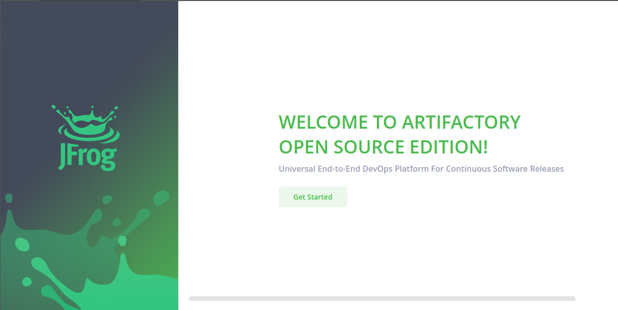 JFrog get started page